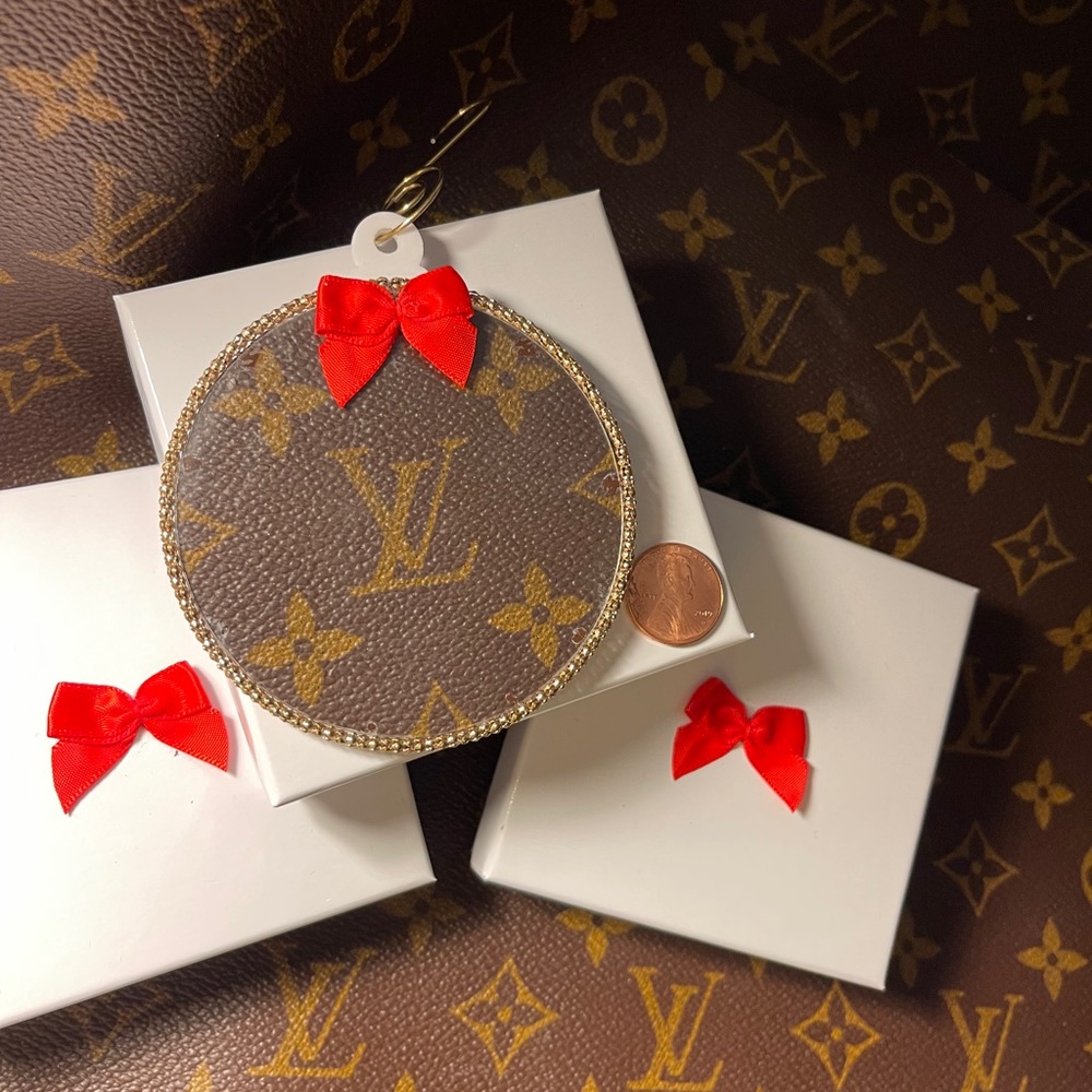 Authentic LV material/canvas Christmas ornaments.